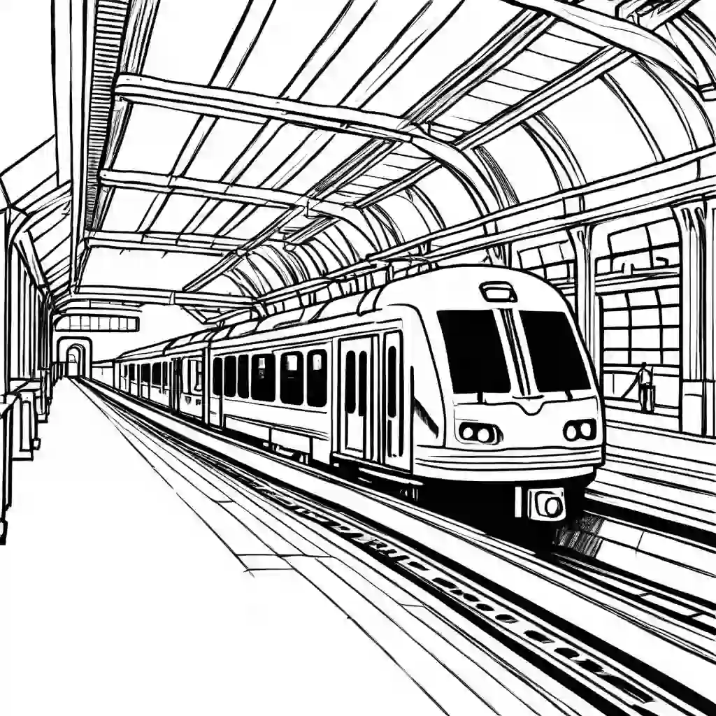 Train Stations coloring pages